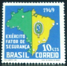 Selo Postal Comemorativo do Brasil de 1969 - C 644 N