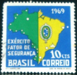 Selo Postal Comemorativo do Brasil de 1969 - C 644 U