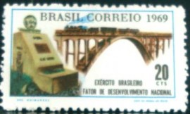 Selo postal do Brasil de 1969 Exército Brasileiro 20
