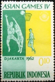 Selo postal da Indonésia de 1962 Basketball
