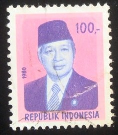 Selo postal da Indonésia de 1980 President Suharto