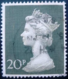 Selo postal Reino Unido 1970 Queen Elizabeth II Large Machin 20
