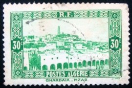 Selo postal da Argélia de 1936 Ghardaia