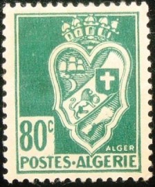Selo postal da Argélia de 1942 Arms of Alger