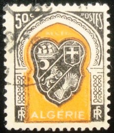 Selo postal da Argélia de 1947 Coat of arms of Algiers