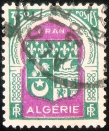 Selo postal da Argélia de 1947 Coat of arms of Oran