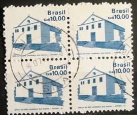 Quadra de selos postais do Brasil de 1987 Igreja São Lourenço