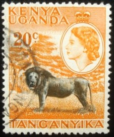 Selo postal da África Oriental Britânica de 1954 Lion