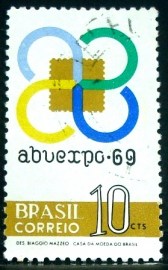 Selo postal do Brasil de 1969 ABUEXPO 69