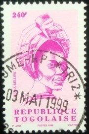 Selo postal do Togo de 1999 Bella Bellow 240
