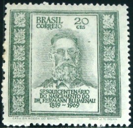 Selo Postal Comemorativo do Brasil de 1969 - C 661 N