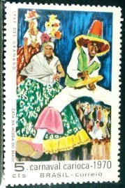 Selo postal do Brasil de 1969 Carnaval Carioca 5
