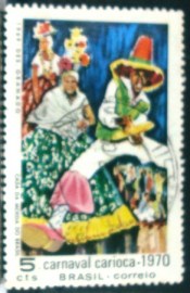 Selo postal do Brasil de 1969 Carnaval Carioca 5 - C 662 U