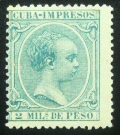Selo postal de Cuba de 1896 King Alfonso XIII 2
