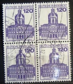 Quadra de selos da Alemanha de 1982 Charlottenburg Castle