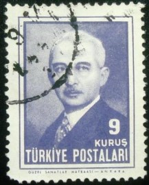 Selo postal da Turquia de 1946 Ismet Inonu 9