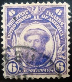 Selo postal Filipinas 1911 Fernão de Magalhães
