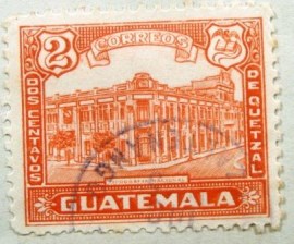 Selo postal da Guatemala de 1924 School for Indians re-engraved