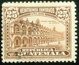 Selo postal da Guatemala de 1926 National Palace