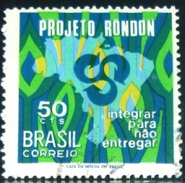 Selo postal do Brasil de 1970 Projeto Rondon