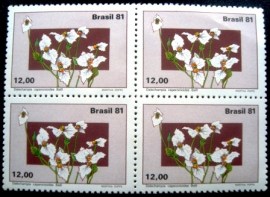 Quadra de selos postais do Brasil de 1981 Dalechampia