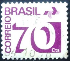 Selo postal do Brasil de 1975 Cifra 70