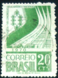 Selo postal do Brasil de 1970 Congresso Eucarístico