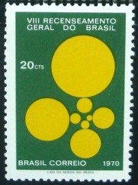 Selo postal do Brasil de 1970 Recenseamento