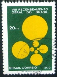 Selo postal Comemorativo do Brasil de 1970 - C 677 U