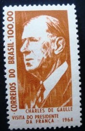 Selo postal di Brasil de 1964 Charles de Gaulle