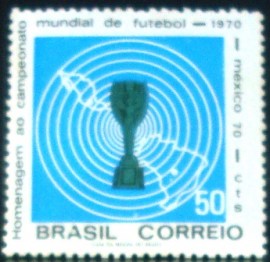 Selo postal do Brasil de 1970 Tsça Jules Rimet