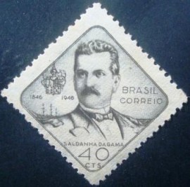 selo postal do Brasil de 1946 Saldanha da Gama - C 212 U