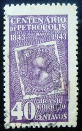 Selo postal do brasil de 1943 Petrópolis U 179