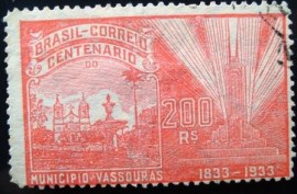 Selo postal do Brasil de 1933 Vassouras / RJ