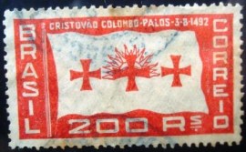 Selo postal do Brasil de 1933 Partida de Colombo de Palos  C - 58 U