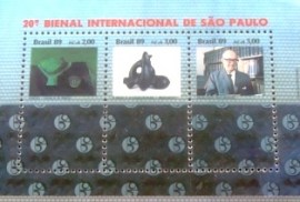 Bloco postal do Brasil de 1989 20ª Bienal de São Paulo