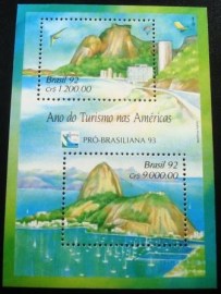 Bloco postal do Brasil de 1992 Ano do Turismo