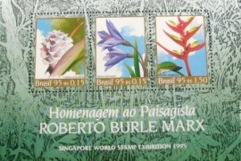 Bloco postal do Brasil de 1995 Burle Marx