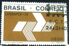 Selo postal do Brasil de 1970 Logotipo da ECT