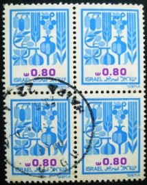 Quadra de selos de Israel de 1983 Produce 0,80