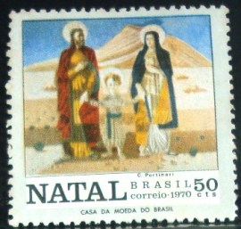 Selo postal do Brasil de 1970 Natal