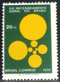 Selo postal do Brasil de 1970 Recenseamento