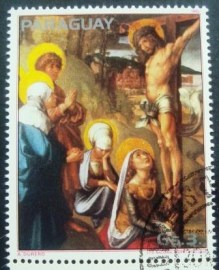 Selo postal do Paraguai de 1982 Christ on the cross