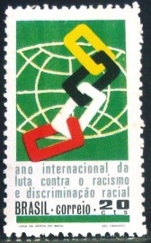 Selo postal do Brasil de 1971 Luta contra o racismo
