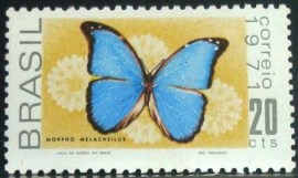 Selo postal do Brasil de 1971 Morpho M - C 695 N
