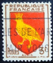 Selo postal da França de 1954 Provincial Arms Aunis