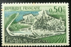 Selo postal da França 1961 Cognac