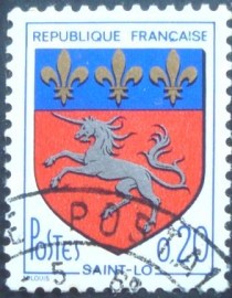 Selo postal da França de 1966 Saint-Lô