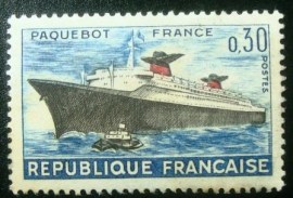 Selo postal da França 1962 Ship France