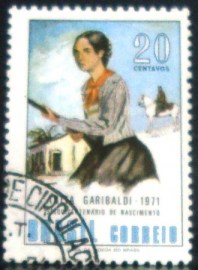 Selo postal do Brasil de 1971 Anita Garibaldi